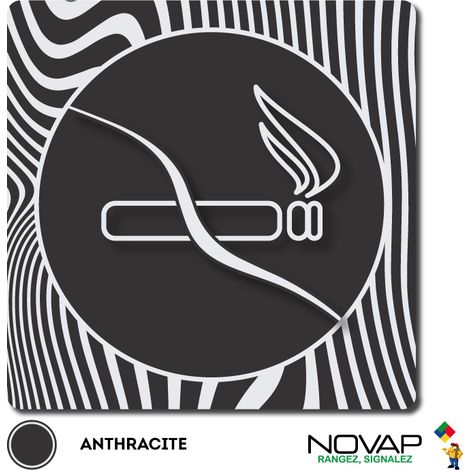 Plaque Interdiction de fumer - Design Anthracite 90x90mm - 4330808 (1/3)
