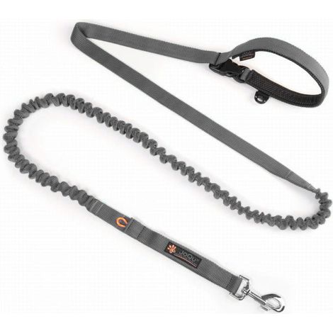 Laisse JoQu® Two Runners avec amortisseur, grise