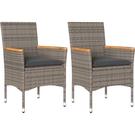 Maison Exclusive - Sillones de jardín con cojines 2 uds ratán sin