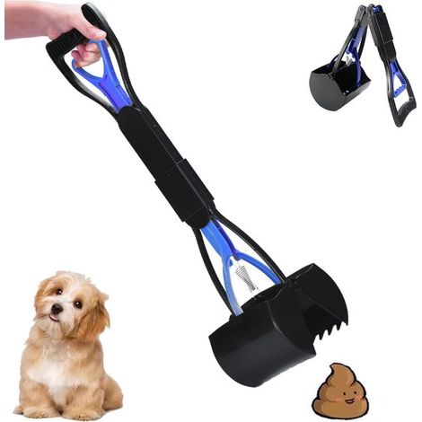 Recogedor de excrementos de perro plegable, Negro 60CM, Recogedor de excrementos de perro, Pala para excrementos de perro, Mango largo, Portátil (1/5)