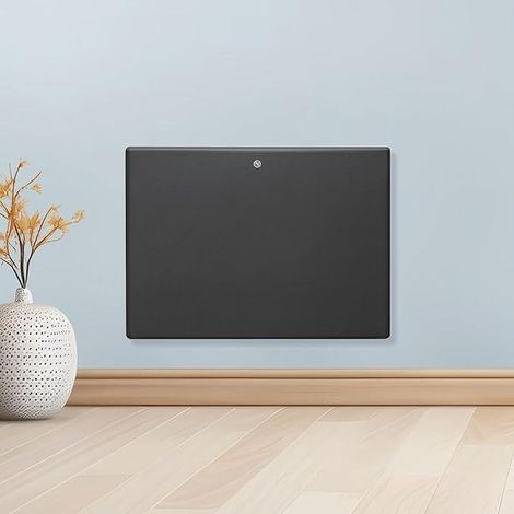 Purus 600W Electric Heater Wall Mounted Panel Radiator with Thermostat Lot 20 Grey (1/5)