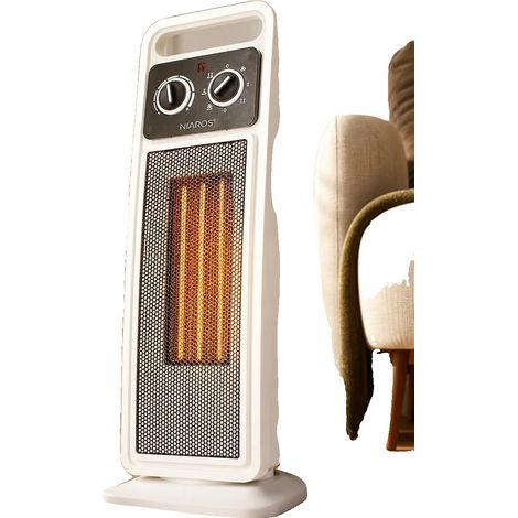 Turmheizung, einstellbares Thermostat, automatische Oszillation, Weiß 3 Heizmodi (2000W) (1/2)