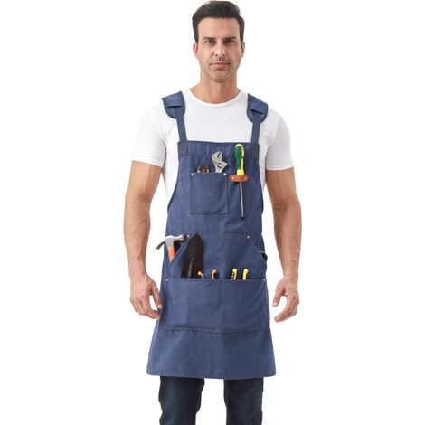 Tablier à outils en toile Tablier de soudeur avec dos en croix (1/4)