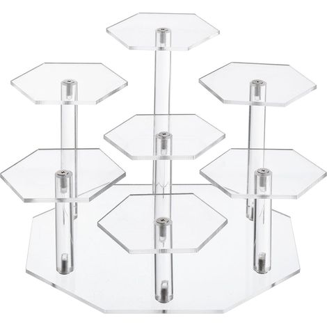 Présentoir en acrylique pour figurines, 7 niveaux, support en acrylique transparent, pièces de collection, présentoir pour cupcakes, desserts et figurines d'action