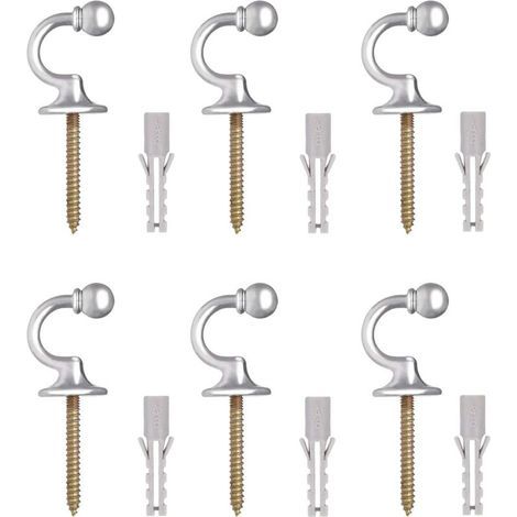 Lot de 6 crochets pour rideaux, embrasses, crochets en U hémisphériques, crochets de porte, crochets muraux, porte-manteaux (1/5)