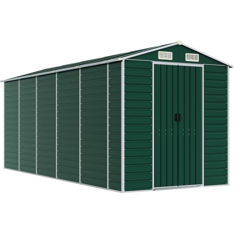 Maison Exclusive - Cobertizo de jardín acero galvanizado verde 19