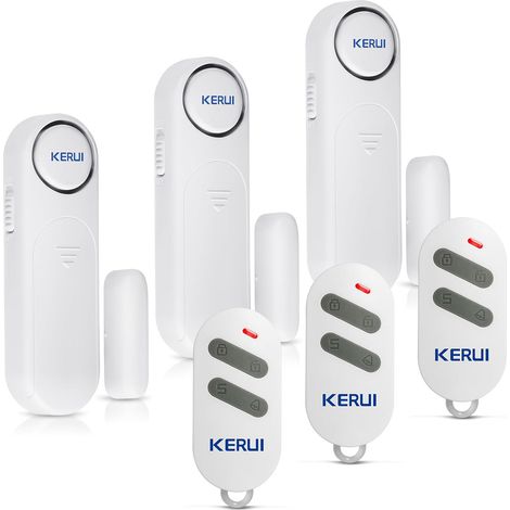 Alarme Porte et Fenetre, Détecteur Ouverture de Porte, 3 Modes Kit Alarme Maison sans Fil, Alarme de Porte avec 3 Télécommandes, Idéal pour la Maison, Garage, Bureau et Magasin (1/5)