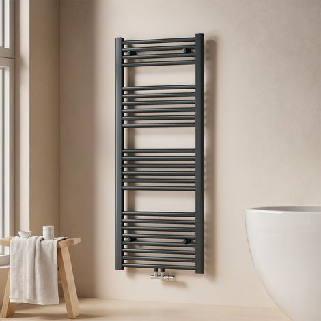 EMKE Badheizkörper Handtuchtrockner Handtuchwärmer 50x120cm 541 Watt Anthrazit Bad-Heizkörper Mittelanschluss (1/5)