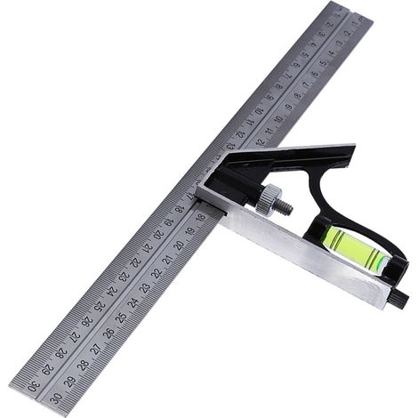 Kit d'équerre de mécanicien combinée réglable 300 mm 12 pouces - Règle à angle droit GD (1/5)