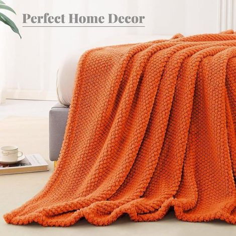 Whale Flotil Couverture Poire 230x270 cm Pid Canapé Jeté de Canapé en Microfibre Jacquard,Couverture 230x270cm Orange COUVERTURE (1/5)