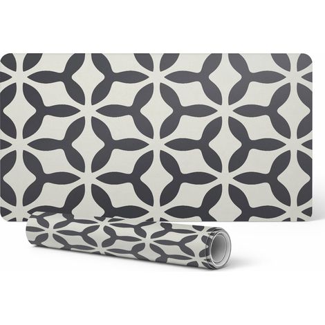 Alfombrilla de mostrador moderna con estampado geom茅trico floral para oficina, 120x60 cm