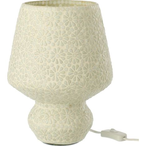 Lampe à Poser Mosaïque "Tammy" 30cm Blanc & Vert (1/4)