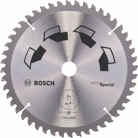 1x Lame de Scie Circulaire Special (pour Bois, Métaux non ferreux, Plastique, Ø 184 x 2.5/1.8 x 20/16 mm, 48 Dents, FT, avec 1x Bague de Réduction 16 mm, Accessoire Scie Circulaire) (1/2)