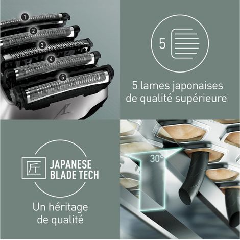 Panasonic – Rasoir électrique homme à grille – 5 lames en acier inoxydable – Tête flexible 16 directions – Moteur linéaire 70 000 mouvements/min — vue 4
