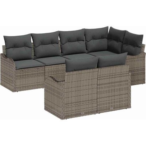 Maison Exclusive - Set Divano da Giardino Grigio polyrattan