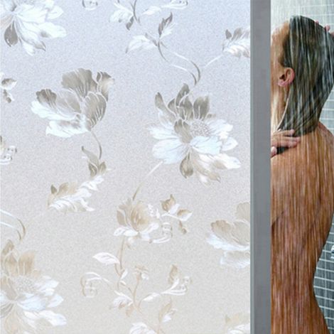 Film De Confidentialité Pour Fenêtre - Film Vitre Dépoli Statique Sans Colle - Protection UV 95 % - Motif Floral - Pour Salle De Bain Bureau Maison - 45 x 200 cm (1/5)