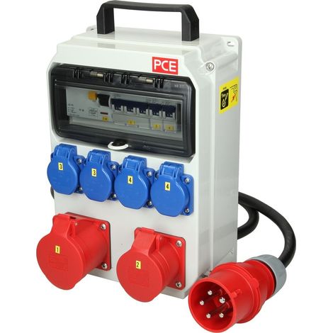 Distributeur mobile Anif4 2 x CEE 16/32A 4x prises Schuko 4x LS/FI