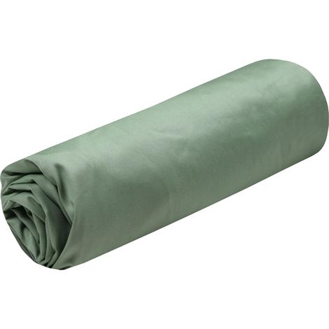 STOF - Drap Housse - Taille 140x200 cm Grand Bonnet 30 cm - Qualité Percale de Coton - 100% Coton certifié Oeko-Tex - Couleur Vert - Modèle Elysée - Linge de lit pour Maison - Doux et Confortable (1/5)