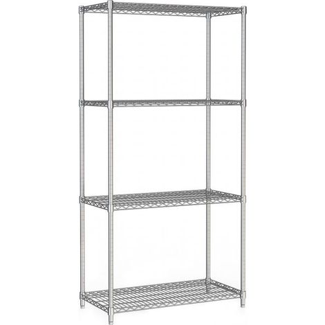 Etagère 4 Niveaux Démontables H.1800mm - Couleur Chrome - Combisteel