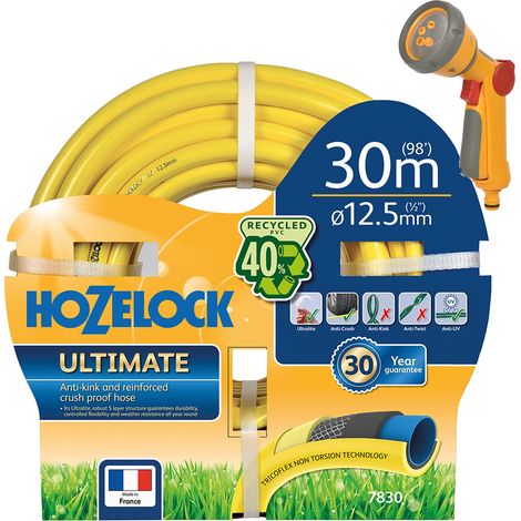Hozelock 7850 50m Ultimate Hose Pipe Garden Crush Proof Anti Kink & 2679 Spray (1/4)