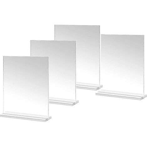 Cadre photo acrylique 10 x 15 cm lot de 4 cadres photo en plastique avec support double face transparente (1/5)