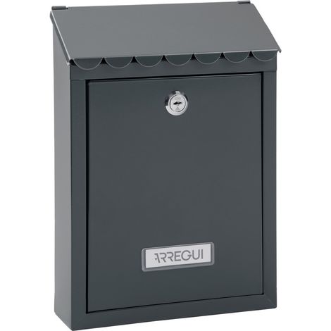 ARREGUI Civic Buzón Exterior de Acero Tamaño S (Correo DIN A5), Buzón de Pared Pequeño, Buzón de Correo Individual, Fácil de Instalar, Antracita E5725-C (1/5)