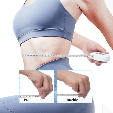 Mètre ruban intelligent GemRed pour la perte de poids, avec application Bluetooth et mesure de la masse grasse pour la prise de muscle et le fitness. Rétractable et verrouillable, 150 cm (60 pouces).