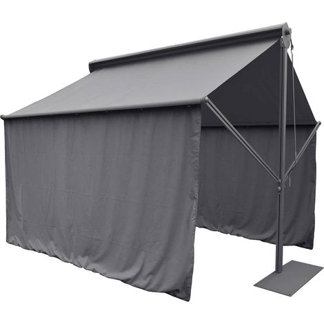 Cortinas para cenador Salsa Gris oscuro - Para Salsa 4 x 2 m (2 cortinas) - Hespéride