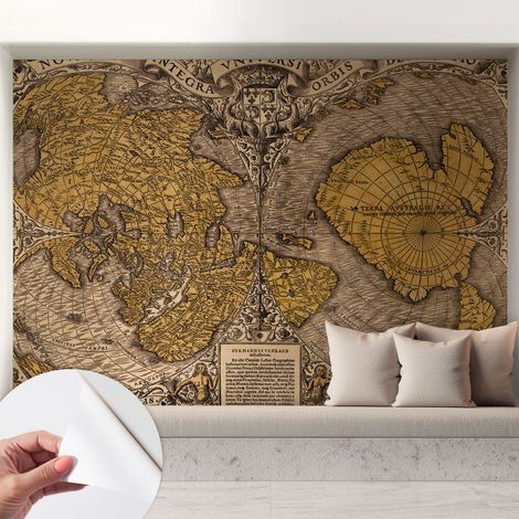Carta da parati adesiva - lavabile - decorazione murale - per cucina - pellicola decorativa Cartografia storica 208x146 cm (1/5)