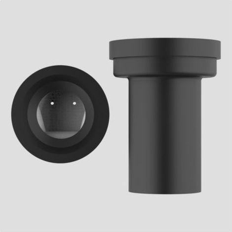 Garniture de raccordement WC PE DN 90 volet anti-rat, longueur 185 mm, noir (1/2)