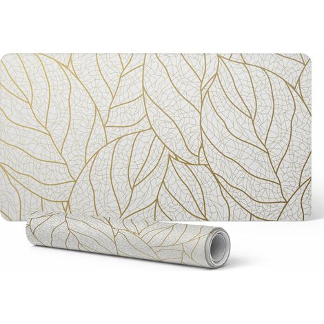 Alfombrilla protectora de escritorio con delicado estampado de hojas, 100 x 50 cm.