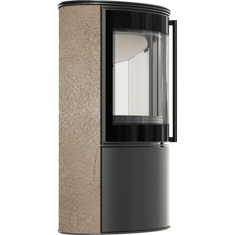 BJORN 150 7 kW freistehender Stahlofen, dekorative GOLD SATIN-Speicherkeramik, Stahlabdeckung (1/5)