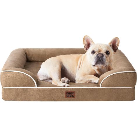Hundebett Orthopädisches Memory Foam L 76 x B 51 x H 17 cm Kamel (1/5)