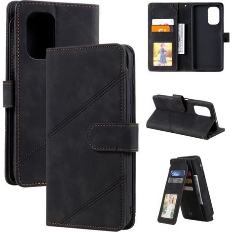 Coque pour Xiaomi Poco F3/Mi 11i ,Etui Cover Antichoc Housse Pochette Fonction Stand Portefeuille Etui Antipoussière -Noir (1/4)