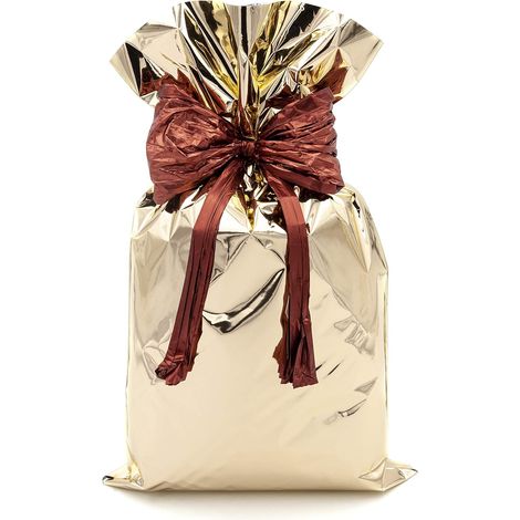 Sacs Cadeaux Métallisées, Doré, 50 pièces, 20x35cm (1/5)