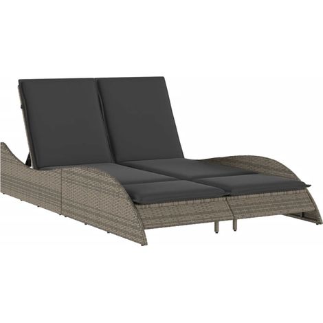 Maison Exclusive - Sonnenliege mit Auflagen Grau 114x205x73 cm Po