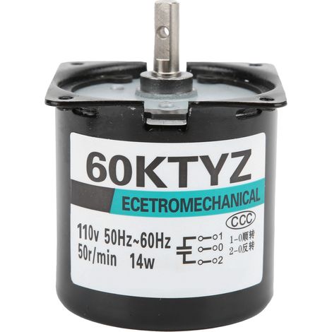 14-W-Wechselstrom-Synchronmotor, 2-Wege, Permanentmagnet mit hohem Torsionsmoment, zentrale Wellenlagerung XD60KTYZ (50 U/min, 110 V Wechselstrom) (1/5)