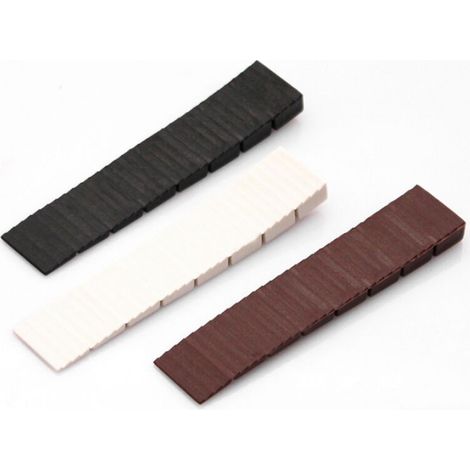Lot de 3 Cales pour Meubles,Cale Plastique,Universelles Cale pour Meubles,avec Points de Rupture Intégrés,pour Niveler Les Portes,Tiroirs,Armoires ecc,8 19.5 100mm(Blanc/Noir/Marron)