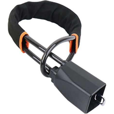 Candado de cable para volante de coche - Antirrobo - Seguridad para el vehículo - Estructura sin costuras - 10x10x10 mm - Negro (1/5)