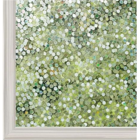 (45 x 200 cm) Elektrostatische Fensterfolie, Sichtschutz, Fensterfolie mit Kreismuster für Zuhause, Schlafzimmer, Büro, Badezimmer (1/5)