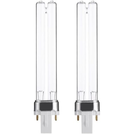 Lot de 2 ampoules UV G23 9W – Purificateur germicide pour aquarium – Remplacement efficace – Stérilisation de l'eau (1/5)