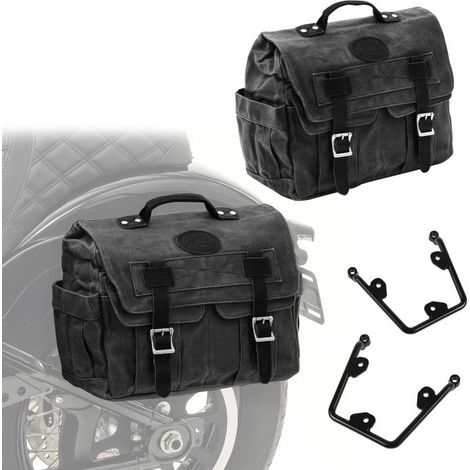 Set 2x sacoches cavalières + supports pour Yamaha XV 950 14-20 CV1F-noir
