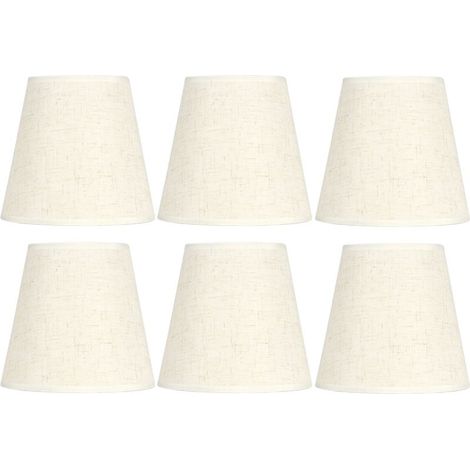 Abat-jour pour Lustre E14 6x Abat-jour Nordique en Tissu Gris Lot de 6 (1/5)