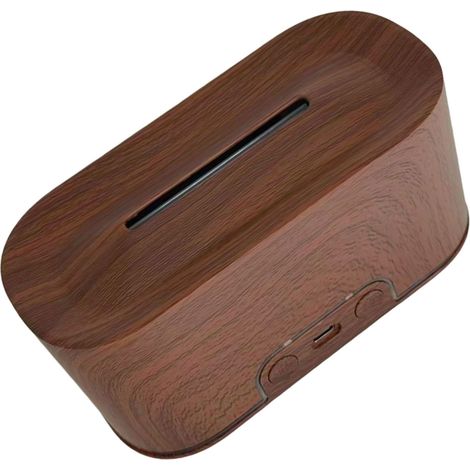 Flame Aroma-Diffusor 220ml USB Leiser Tisch-Luftbefeuchter mit 7-farbigem Licht für Zuhause und Schlafzimmer, dunkle Holzmaserung (1/5)