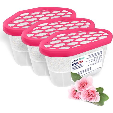 Déshumidificateur 400 ml, Réduit l'humidité de l'air, 3 Pièces ROSE Neutraliseur d'odeurs, Absorbeur d'humidité pour Cuisine, Placard, Salle de Bain et Bureau (1/5)