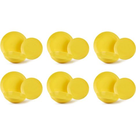 Fade servizio piatti Carioca giallo Stoneware 18 pezzi