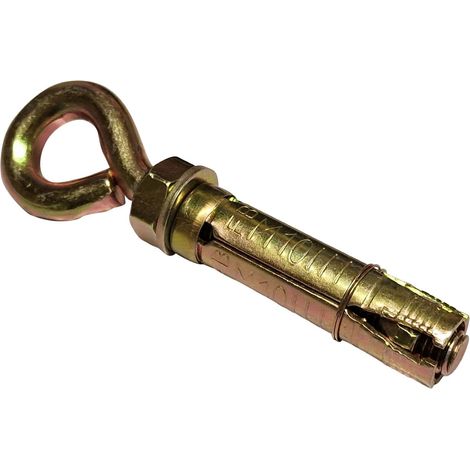 Concrete Ground Anchor Eye Bolts - M10 X 70MM - Pack of 1 (Threaded Shield Expansion Plug Masonry Cement)