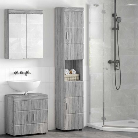 vidaXL Juego de Muebles de Baño TULUM Gris Sonoma 37 x 31,5 x 203 cm (1/5)