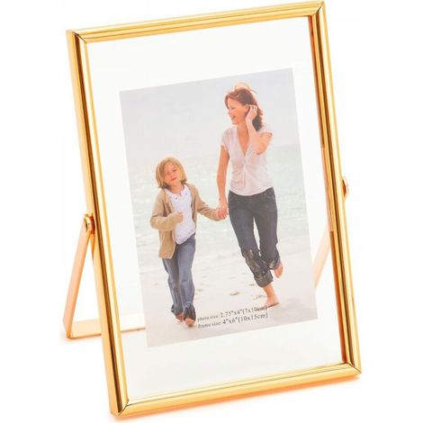 Cadre photo vertical flottant, cadre photo de table, badge porte-jarretelles, décoration de menu/mariage, fête, cérémonie, or rose (1/5)