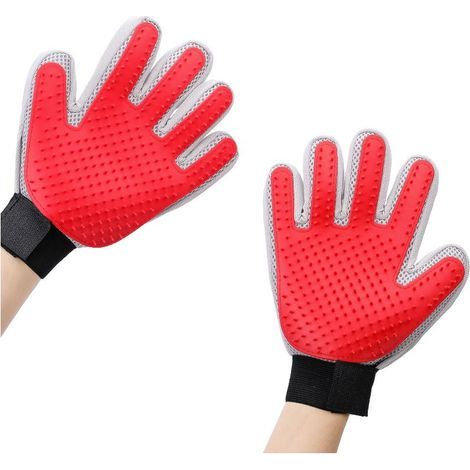 Tierpflegehandschuhe, Bürstenhandschuh zur sanften Haarentfernung, Massagehandschuh für langes/kurzes Fell, effektiver Haarentfernungshandschuh für Katzen, Hunde, Kaninchen (1 bis) (1/5)